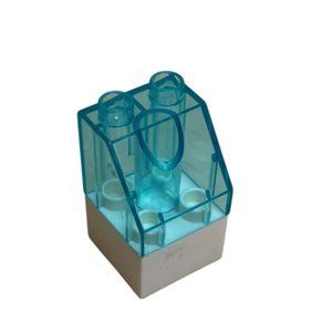 Lego Duplo Transparent Light blue Brick Slope 2 inches